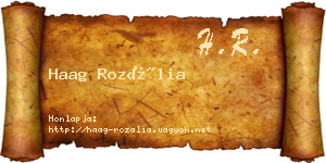 Haag Rozália névjegykártya